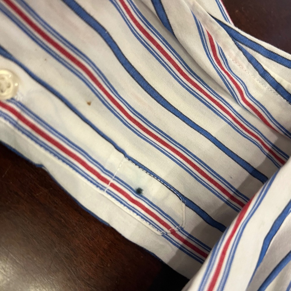 Lauren Ralph Lauren Womens M Striped Button Down Shirt Red White Blue Beach - Picture 8 of 8